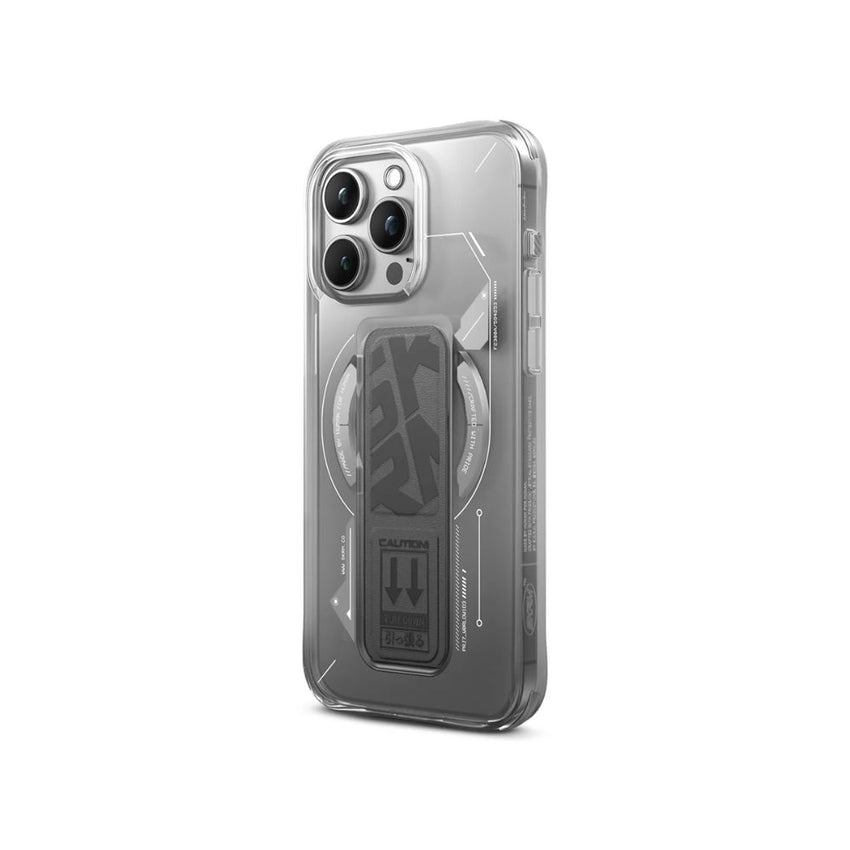 SKINARMA IPHONE 15 PRO (6.7”) HELIO MAG-CHARGE + GRIP-STAND GREY