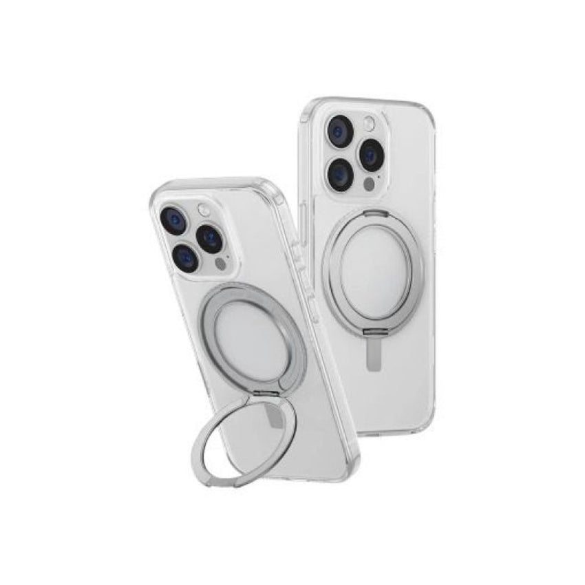 UNIQ HYBRID IPHONE 16 PRO MAX MAGCLICK CHARGING SWIVIX WITH 360 ROTATING KICKSTAND - LUCENT (CLEAR)