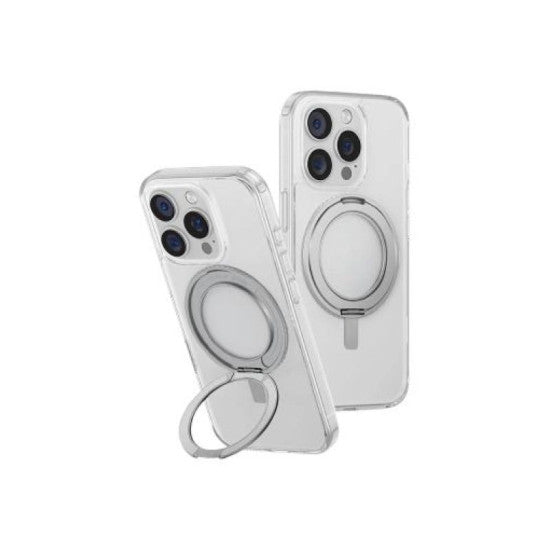 UNIQ HYBRID IPHONE 16 PRO MAGCLICK CHARGING SWIVIX WITH 360 ROTATING KICKSTAND - LUCENT (CLEAR)