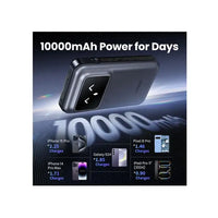UGREEN Uno 10000mAh 30W Power Bank with Built-in Cable -Black PB511