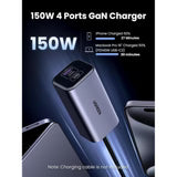 UGREEN 150W 4-Port GaN Fast Car Charger  (Space Grey) EC706
