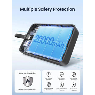 UGREEN 20000mAh PB 22.5W with Built-in Cable35340 White PB505