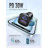 UGREEN 30W 2-Port Fast Car Charger (Space Grey) EC305