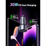 UGREEN 36W Car 2-Port Charger Alu Case (Space Grey)CD213 CD213