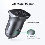 UGREEN A+C Dual-Port Car Charger PD30W+SCP22.5W (Space Grey) CD130