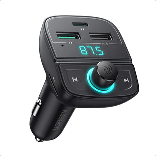 UGREEN Bluetooth Car Charger 3-Port (5.0+PD+QC3.0+USB Flash Drive+TF) (Black) CD229
