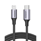 UGREEN USB-C to Lightning M/M Cable  20W Aluminum Shell Braided 1m (Black)US304 US304