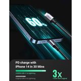 UGREEN USB-C to Lightning M/M Cable   20W Aluminum Shell Braided 2m (Black)US304 US304