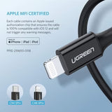 UGREEN USB-C to Lightning M/M Cable Rubber Shell 2m (Black)US171 60W US171