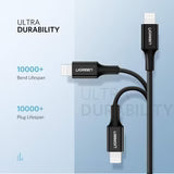 UGREEN USB-C to Lightning M/M Cable Rubber Shell 2m (Black)US171 60W US171