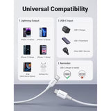 UGREEN USB-C to Lightning M/M Cable Rubber Shell 2m (White)US171 60W US171