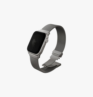 UNIQ DANTE PRO APPLE WATCH SELF-ADJUSTABLE MESH STEEL BAND 49/46/45/44MM - TITANIUM SLIVER (TITANIUM SLIVER)