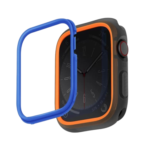 UNIQ MODUO APPLE WATCH CASE WITH INTERCHANGEABLE PC BEZEL 45/44MM - SMOKE (ORANGE/BLUE) EOL
