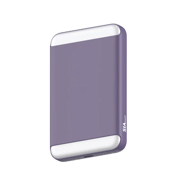 SIAMagOn SIPBMG8LD-PR Magnetic power bank PD 20W-Wireless Charging 15W With LED Light 8000Mah - Purple