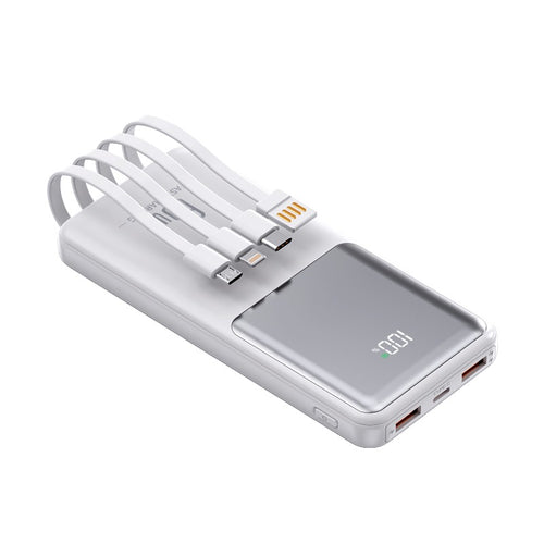 LEEDOR Gradiant HB-H20 10000mAh Power Bank - Ultra-Portable External Battery Pack, White