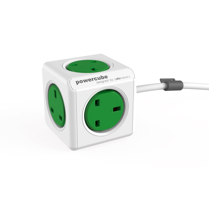 Allocacoc PowerCube Extended UK; 5X PLUG+ 1.5M GREEN 7300GN/UKEXPC