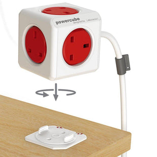 Allocacoc POWER CUBE EXTENDED USB UK 4X PLUG+2USB RED 1.5M 7400RD/UKEUPC