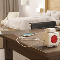 Allocacoc POWER CUBE EXTENDED USB UK 4X PLUG+2USB RED 1.5M 7400RD/UKEUPC