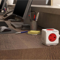 Allocacoc POWER CUBE EXTENDED USB UK 4X PLUG+2USB RED 1.5M 7400RD/UKEUPC