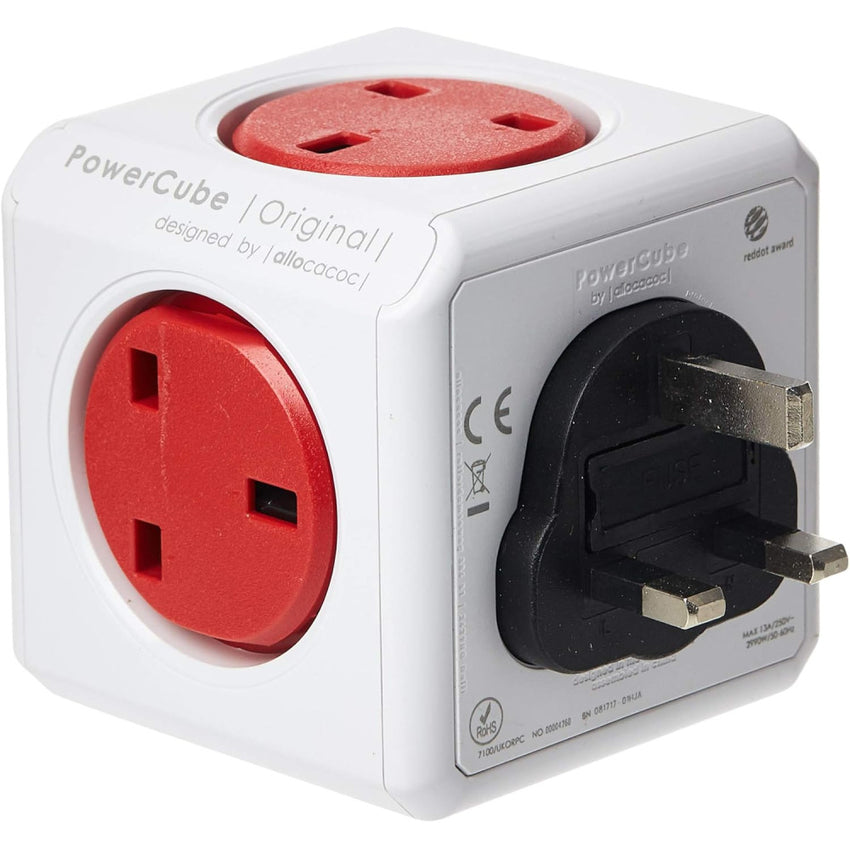 Allocacoc POWER CUBE ORIGINAL 5X PLUG UK RED 7100RD/UKORPC