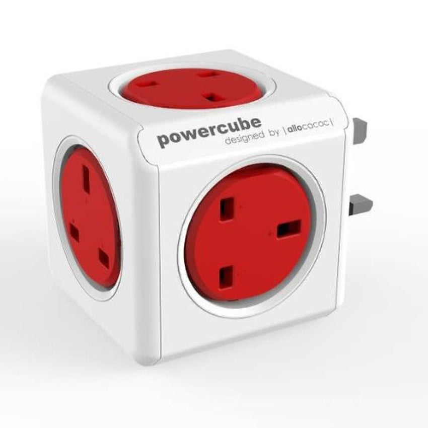 Allocacoc POWER CUBE ORIGINAL 5X PLUG UK RED 7100RD/UKORPC