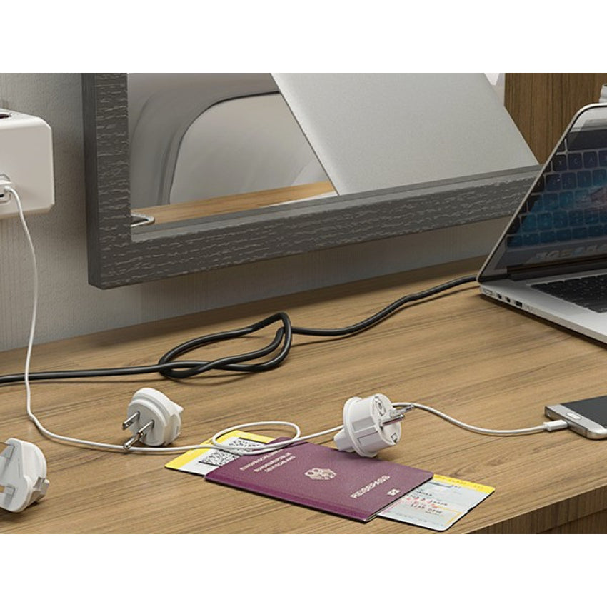 Allocacoc PowerCube ReWirable USB + 4x plug UK 1850/UKRU4P