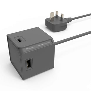 Allocacoc  USB Cube Extended PD GaN 65W UK  GREY DH1257GY/UKPD65