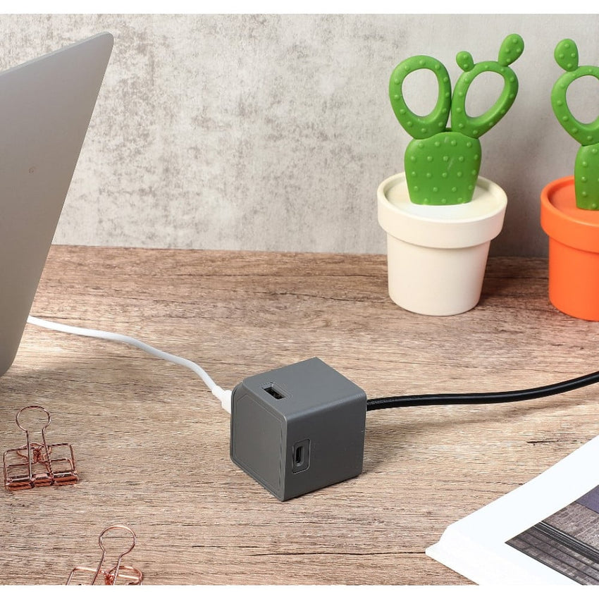 Allocacoc  USB Cube Extended PD GaN 65W UK  GREY DH1257GY/UKPD65