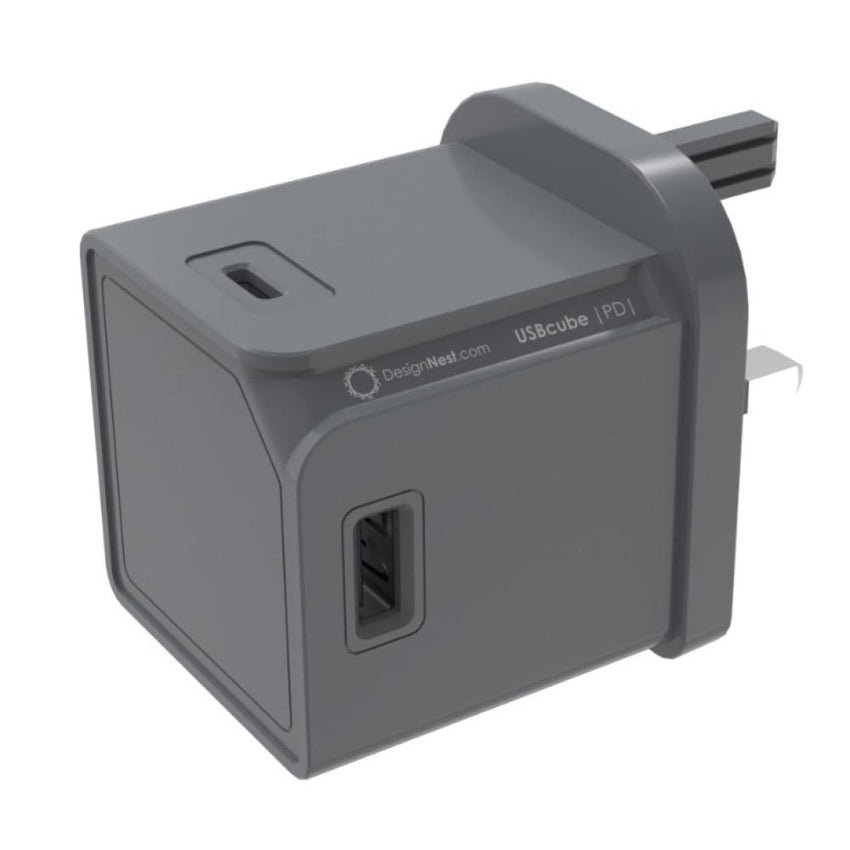 Allocacoc USB Cube Original PD GaN 65W UK GREY DH1250GY/UKPD65