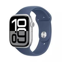 Apple Watch Series 10 42mm (GPS + Cellular) Silver Aluminum Case Denim Sport Band S/M