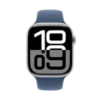 Apple Watch Series 10 42mm (GPS + Cellular) Silver Aluminum Case Denim Sport Band S/M