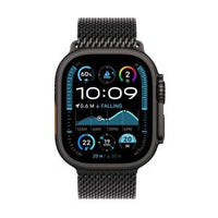 ساعة Apple Watch Ultra 2 GPS + Cellular مقاس 49 مم من التيتانيوم الأسود مع حلقة ميلانو من التيتانيوم الأسود - M 