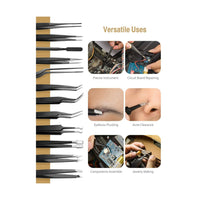 ATMOKO 12 PCS ESD Tweezer Set