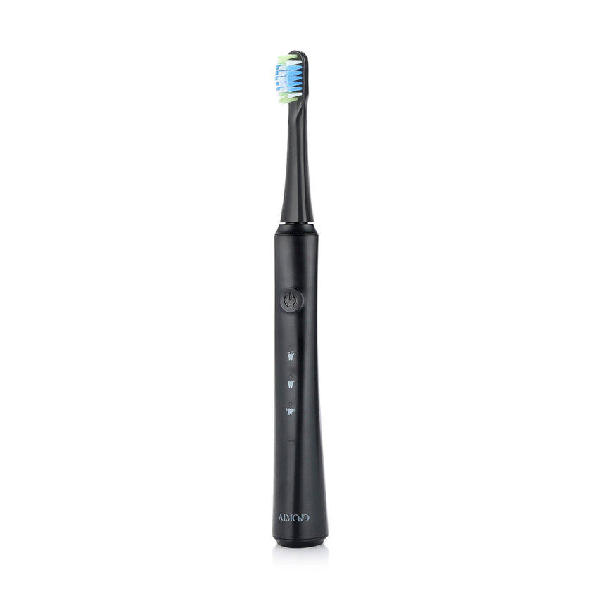 ATMOKO Sonic Duo Electric Toothbrush, Rechargeable with 40000VPM, Includes 8 Brush Heads-HP42A, Black&pink