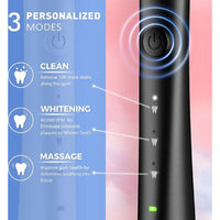 ATMOKO Sonic Duo Electric Toothbrush, Rechargeable with 40000VPM, Includes 8 Brush Heads-HP42A, Black&pink