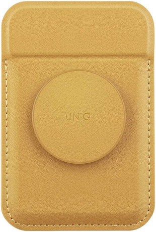 UNIQ FLIXA MAGNETIC CARD HOLDER AND POP-OUT GRIP-STAND - CANARY (CANARY YELLOW) EOL