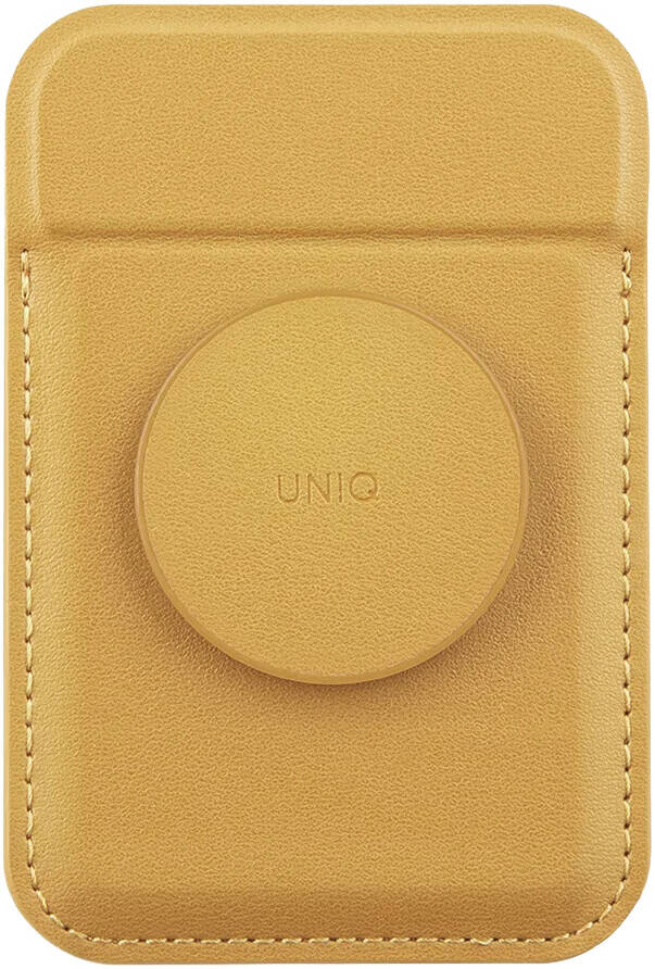 UNIQ FLIXA MAGNETIC CARD HOLDER AND POP-OUT GRIP-STAND - CANARY (CANARY YELLOW) EOL