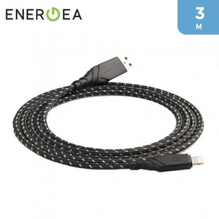 ENERGEA NYLOFLEX CABLE, CHARGE AND SYNC TOUGH LIGHTNING C89 MFI 3M – BLACK