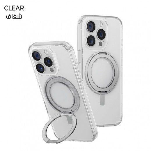 UNIQ HYBRID IPHONE 16 MAGCLICK CHARGING SWIVIX WITH 360 ROTATING KICKSTAND - LUCENT (CLEAR)