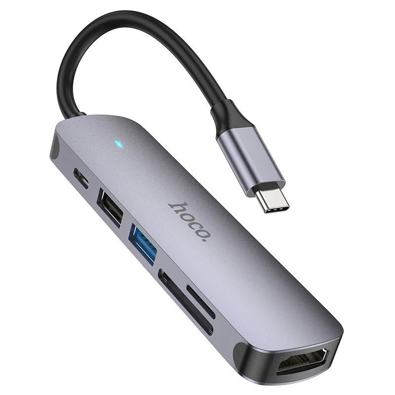 Hoco HB28 Adapter - Type-C / HDTV / USB3.0 / USB2.0 / SD / TF