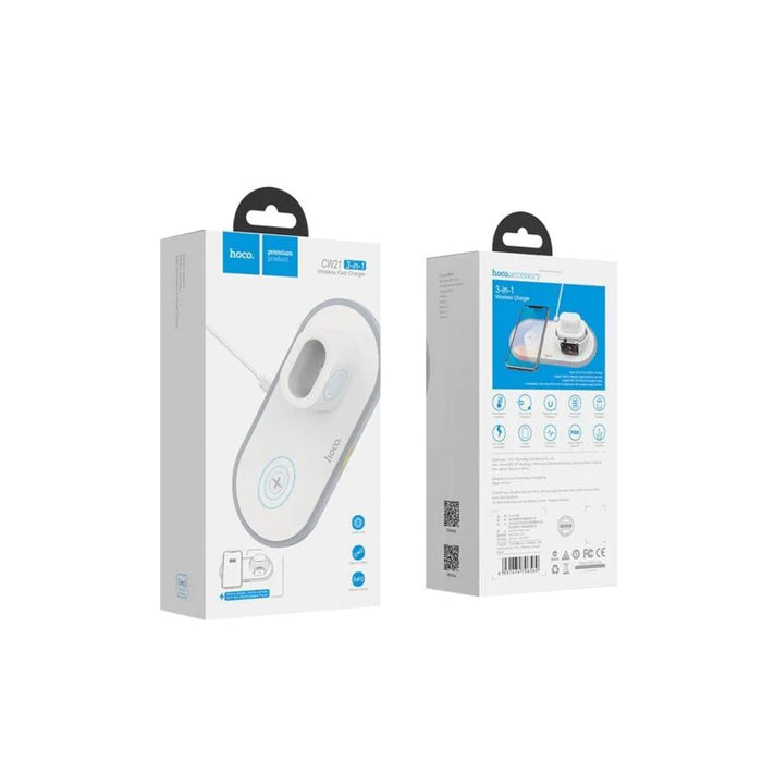 HOCO Wireless Charger CW21 Wisdom 3-in-1 tabletop charging - White