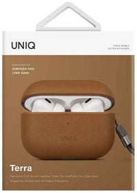 UNIQ TERRA GENUINE LEATHER AIRPODS PRO 2ND GEN (2022) CASE - TOFFEE BROWN (TOFFEE BROWN)