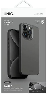 UNIQ HYBRID IPHONE 15 PRO MAX MAGCLICK CHARGING LYDEN DS - CHARCOAL (RHINO GREY/BLACK)