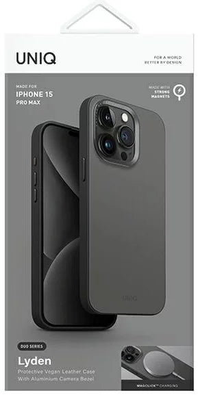 UNIQ HYBRID IPHONE 15 PRO MAX MAGCLICK CHARGING LYDEN DS - CHARCOAL (RHINO GREY/BLACK)