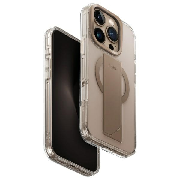 UNIQ HYBRID IPHONE 16 PRO (2024) 6.9 HELDRO MAX MAGCLICK WITH CAMERA STAND - TAUPE GOLD (TAUPE GOLD)