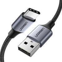 UGREEN USB-A 2.0 to USB-C Cable Nickel Plating Aluminum Braid 1m (Black)US288 18W US288