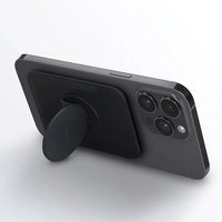 UNIQ FLIXA MAGNETIC CARD HOLDER AND POP-OUT GRIP-STAND - JET BLACK (JET BLACK) EOL