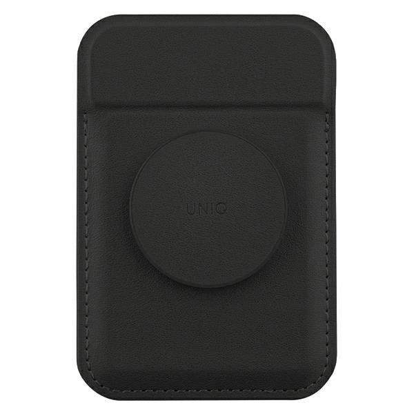 UNIQ FLIXA MAGNETIC CARD HOLDER AND POP-OUT GRIP-STAND - JET BLACK (JET BLACK) EOL