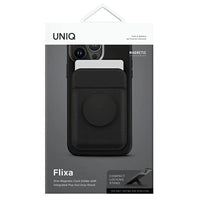UNIQ FLIXA MAGNETIC CARD HOLDER AND POP-OUT GRIP-STAND - JET BLACK (JET BLACK) EOL