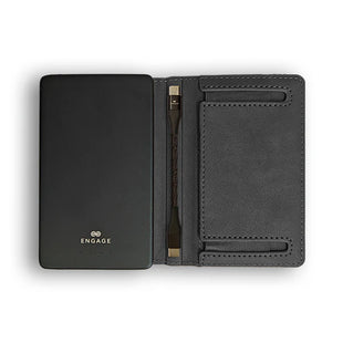 ENGAGE 5000mAh Magnetic Wireless Power Bank & RFID Blocking Wallet for iPhone (MagSafe Compatible) - Black